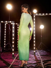 Load image into Gallery viewer, Neriah Long Sleeve V Neck Embellished Maxi Dress
