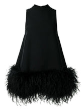 Load image into Gallery viewer, Nisha Feather Mini Dress In Black
