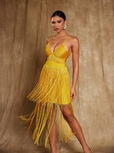 Load image into Gallery viewer, Oakleigh Spaghetti Fringe Bandage Midi Dress
