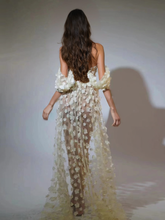 Load image into Gallery viewer, Oksana Spaghetti Flower Corset Maxi Dress In Cream
