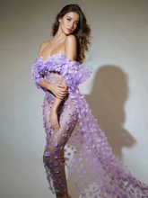 Load image into Gallery viewer, Oksana Spaghetti Flower Corset Maxi Dress In Lilac
