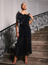 Load image into Gallery viewer, Olwen Spaghetti Bow Flower Ruched Dress
