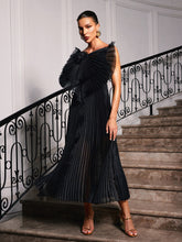 Load image into Gallery viewer, Olwen Spaghetti Bow Flower Ruched Dress
