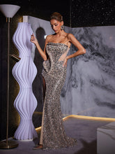 Load image into Gallery viewer, Orson Strapless Sequin Spilit Maxi Dress
