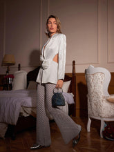 Load image into Gallery viewer, Ossie Pearl Embellished Flower Cutout Blazer Set
