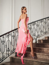 Load image into Gallery viewer, Othniel Flower Sequin Embellished Ruffle Dress In Pink
