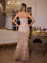 Load image into Gallery viewer, Ottis Sequin Fringe Maxi Dress In Apricot
