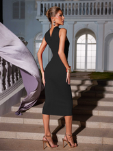 Load image into Gallery viewer, Ozzie Cutout Ruched Bandage Dress In Black
