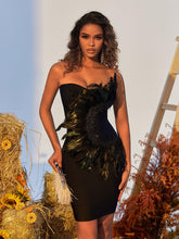 Load image into Gallery viewer, Paislee Feather Bandage Mini Dress
