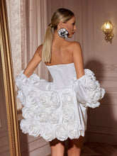 Load image into Gallery viewer, Penez Strapless Flower Mini Dress With Shrug
