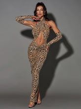Load image into Gallery viewer, Peyton Sequin Leopard Printed Maxi Dress
