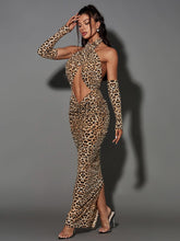 Load image into Gallery viewer, Peyton Sequin Leopard Printed Maxi Dress
