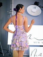 Load image into Gallery viewer, Philip Lace Up Embroidered Mini Dress
