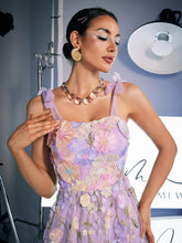 Load image into Gallery viewer, Philip Lace Up Embroidered Mini Dress
