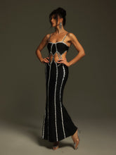 Load image into Gallery viewer, Pinedo Rhinestone Cutout Bandage Maxi Dress
