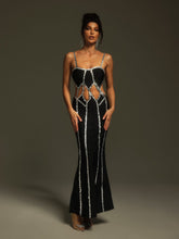 Load image into Gallery viewer, Pinedo Rhinestone Cutout Bandage Maxi Dress
