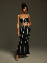 Load image into Gallery viewer, Pinedo Rhinestone Cutout Bandage Maxi Dress
