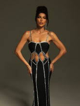 Load image into Gallery viewer, Pinedo Rhinestone Cutout Bandage Maxi Dress
