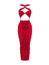 Load image into Gallery viewer, Pomeline Rose Bodycon Maxi Dress In Red
