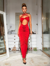Load image into Gallery viewer, Pomeline Rose Bodycon Maxi Dress In Red

