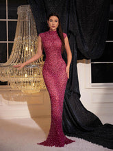Load image into Gallery viewer, Protea Back Cutout Rhinestone Mesh Dress
