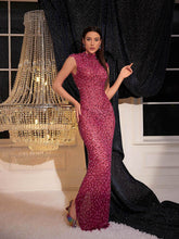 Load image into Gallery viewer, Protea Back Cutout Rhinestone Mesh Dress
