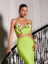 Load image into Gallery viewer, Rajiv Flower Bandage Skirt Set
