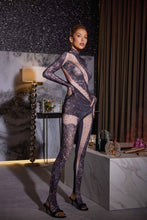 Load image into Gallery viewer, Reece Rhinestone Printed Gloves Jumpsuit
