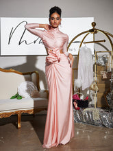 Load image into Gallery viewer, Renwick Long Sleeve Flower Cutout Maxi Dress In Pink
