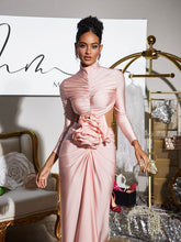 Load image into Gallery viewer, Renwick Long Sleeve Flower Cutout Maxi Dress In Pink
