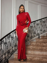 Load image into Gallery viewer, Renwick Long Sleeve Glitter Flower Cutout Dress
