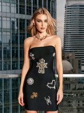 Load image into Gallery viewer, Renzo Embellished Bandage Mini Dress
