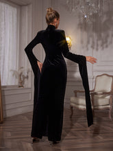 Load image into Gallery viewer, Reon Patchwork Rhinestone Velvet Maxi Dress
