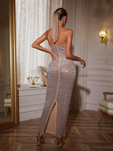 Load image into Gallery viewer, Ridley Rhinestone Mesh Maxi Dress
