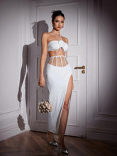 Load image into Gallery viewer, Riker Flower Pearl Split Skirt Set
