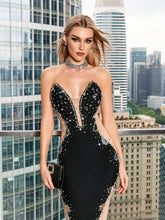 Load image into Gallery viewer, Rollo Strapless Crystal Bandage Dress
