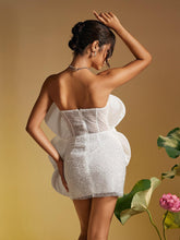 Load image into Gallery viewer, Ruairi Strapless Flower Mini Dress
