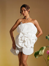 Load image into Gallery viewer, Ruairi Strapless Flower Mini Dress
