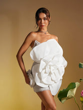Load image into Gallery viewer, Ruairi Strapless Flower Mini Dress
