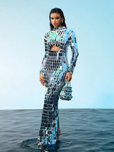 Load image into Gallery viewer, Rumi Acrylic Embellished Cutout Maxi Dress
