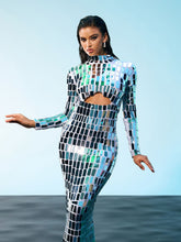 Load image into Gallery viewer, Rumi Acrylic Embellished Cutout Maxi Dress
