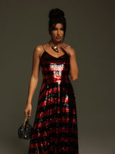Load image into Gallery viewer, Rupali Spaghetti Stripe Sequin Maxi Dress
