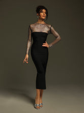 Load image into Gallery viewer, Ruzevich Long Sleeve Crystal Bandage Midi Dress
