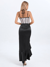 Load image into Gallery viewer, Rylea Spaghetti Flower Patchwork Split Dress
