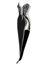 Load image into Gallery viewer, Sabine Strapless Embellished Bandage Dress In Black
