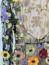 Load image into Gallery viewer, Saige Long Sleeve Mesh Flower Mini Dress In Black
