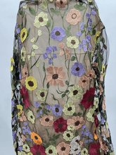 Load image into Gallery viewer, Saige Long Sleeve Mesh Flower Mini Dress In Black

