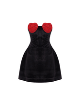 Load image into Gallery viewer, Samdi Heart Crystal Velvet Dress

