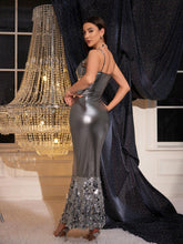 Load image into Gallery viewer, Samuel Sequin Patchwork Mermaid Metallic Dress
