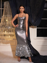 Load image into Gallery viewer, Samuel Sequin Patchwork Mermaid Metallic Dress
